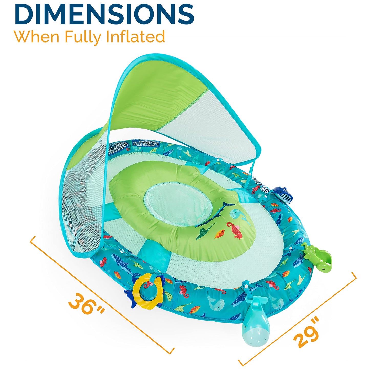 Swimways Baby Spring Float Splash N Play, Baby Float With Canopy & Upf Protection, Baby Pool Toys & Swimming Pool Accessories Fo
