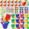 GIFTINBOX Mega Pool Party Beach Favors - 72pcs Toys For Kids Ages 3 4 5 6 7 8 Balls Bulk, Sand Toys, Sunglasses, Bubble Wands, S
