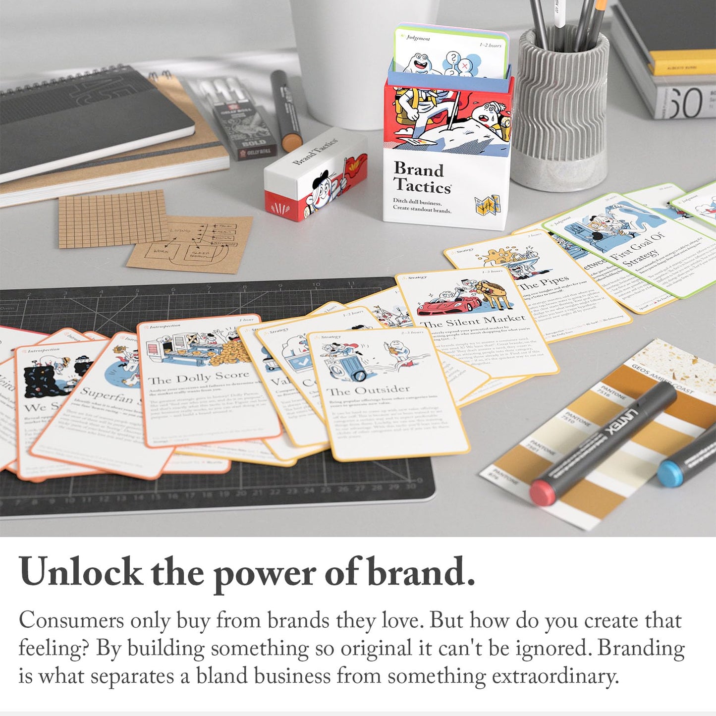 Pip Decks Brand Tactics Card Deck, Business Tool To Improve Your Branding Strategy, Creative Marketing Plan And Business Develop