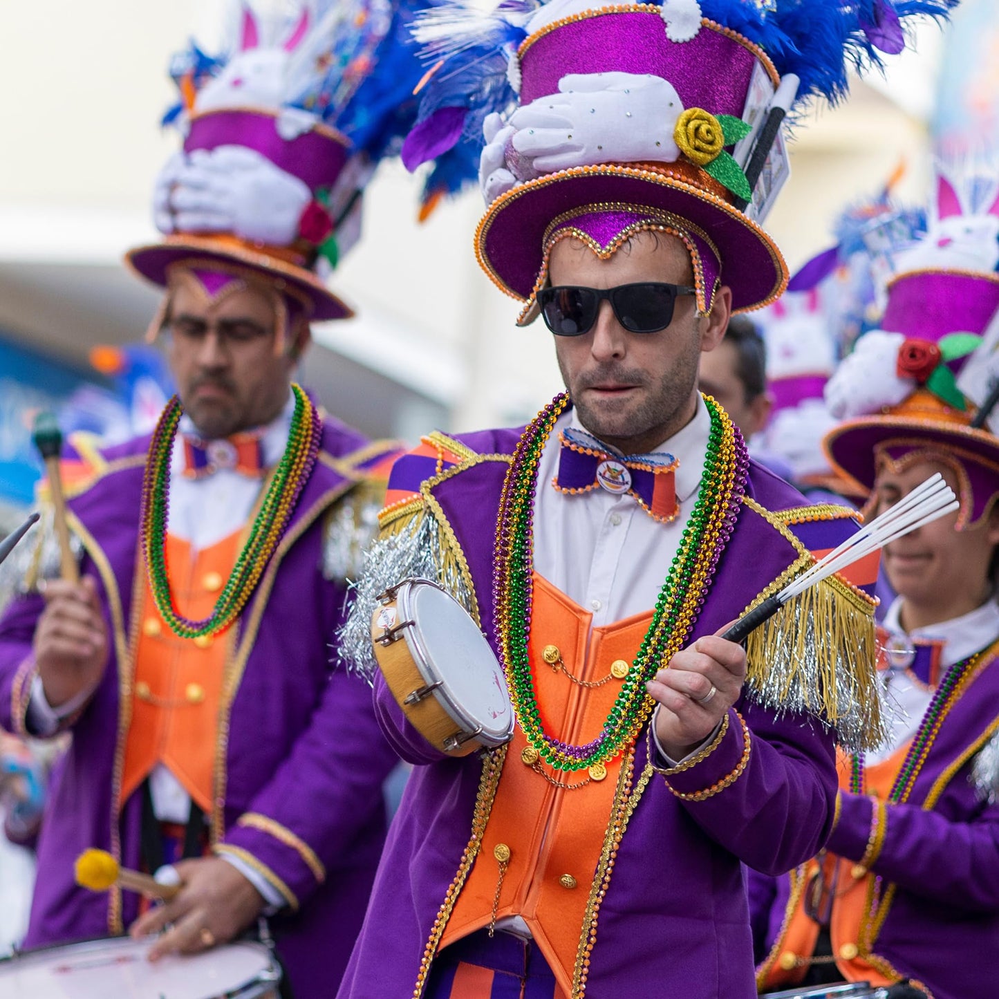 120PCS Mardi Gras Beads, 33'' Beaded Necklace, Purple Gold Green Mardi Gras Accessories, Party Costume Necklaces Parade Throws W