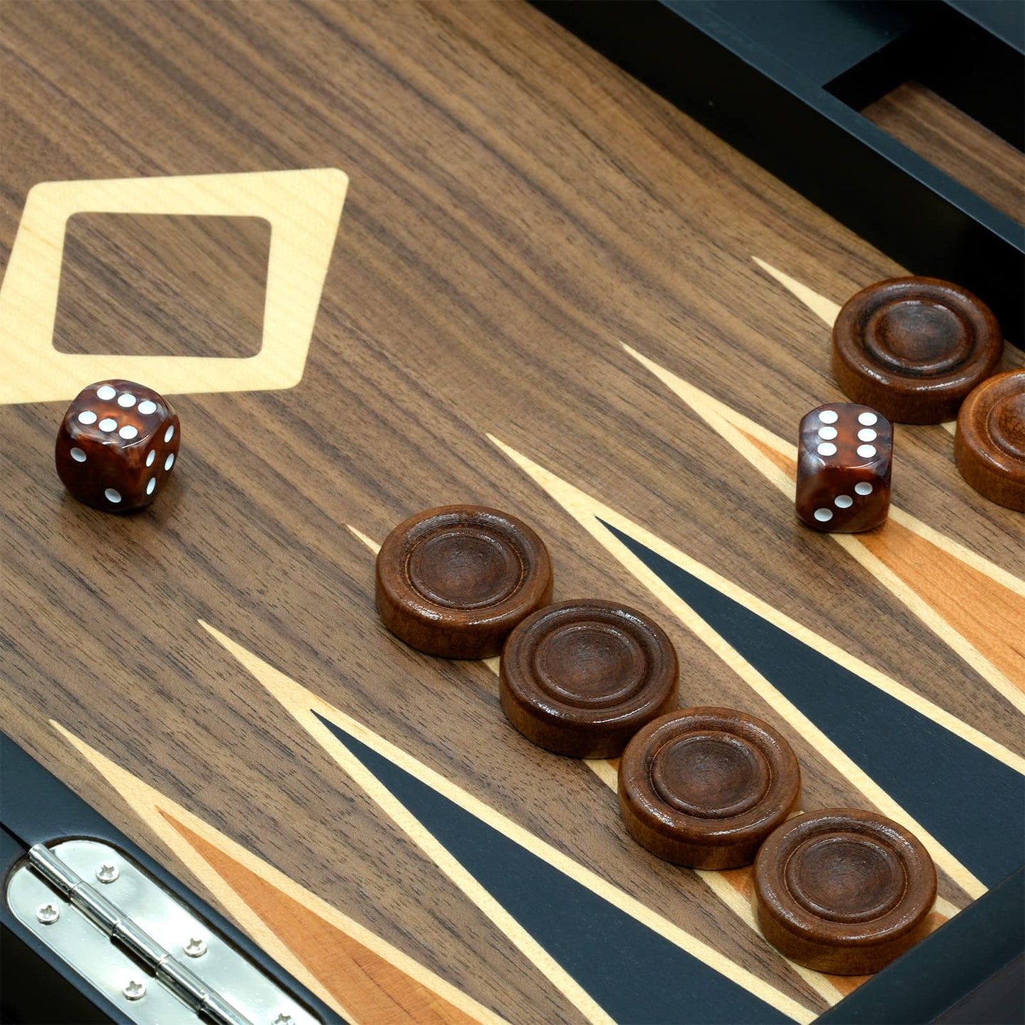 Woodronic 19'' Wooden Backgammon Set For Adults, Folding Tournament Board Game, Best Strategy Game And Smart Game Of Tactic For
