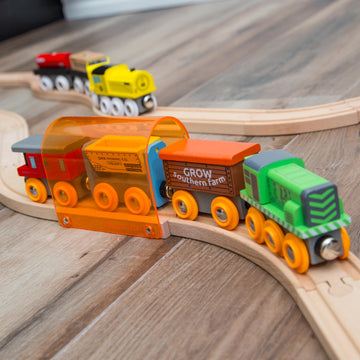 56 Piece Wooden Train Track Expansion Pack with Tunnel Compatible Thomas Wooden Railway Brio Chuggington Imaginarium Set by Orbr