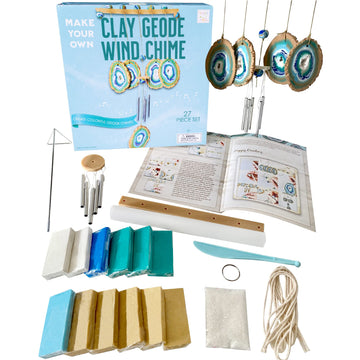 Hapinest Make Your Own Clay Geode Wind Chime Craft Kit for Kids Girls Teens, DIY Wind Chime Kit Crafting Projects for Home & Gar
