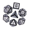 Udixi Metal Dice Set D&D, Rivet Metal Dnd Dice Set For Role Playing Games (Black Nickel Silver)