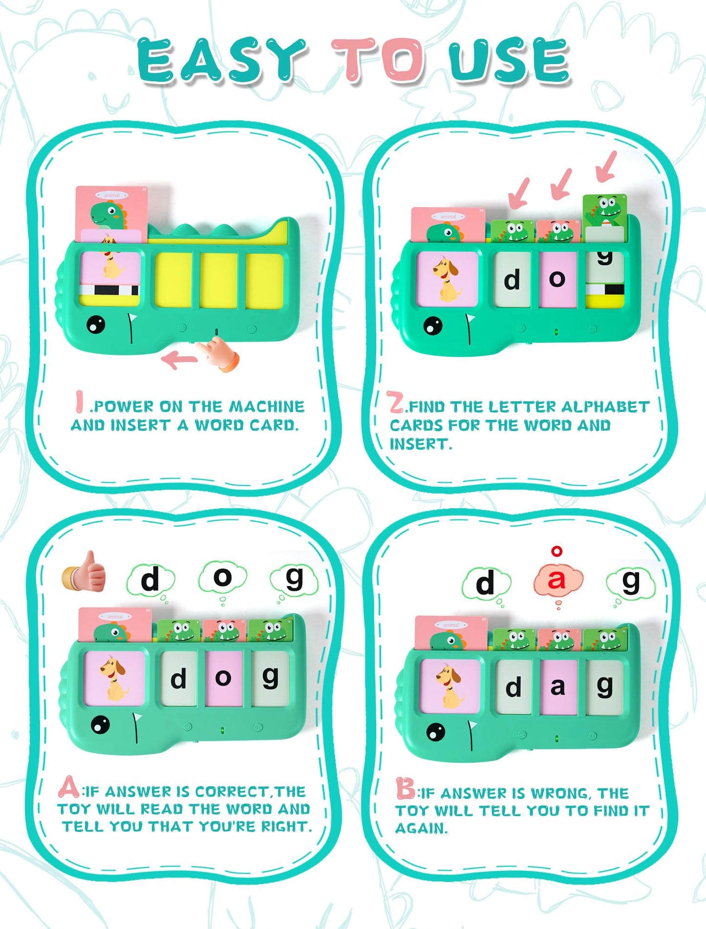 Talking Flash Cards For Toddlers 2-8: Alphabet Learning & Spelling Games With 224 Sight Words - Montessori Sensory Toys For Preschool Boys & Girls, Speech Therapy Toys For Kids With Autism, Ideal Gift