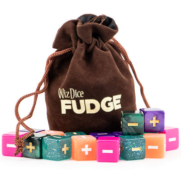 Wiz Dice Fudge Dice GM Starter Set - 20 Polyhedral D6 Dice with Plus, Minus & Blank Faces for RPG Adventure Games - Mystical Design