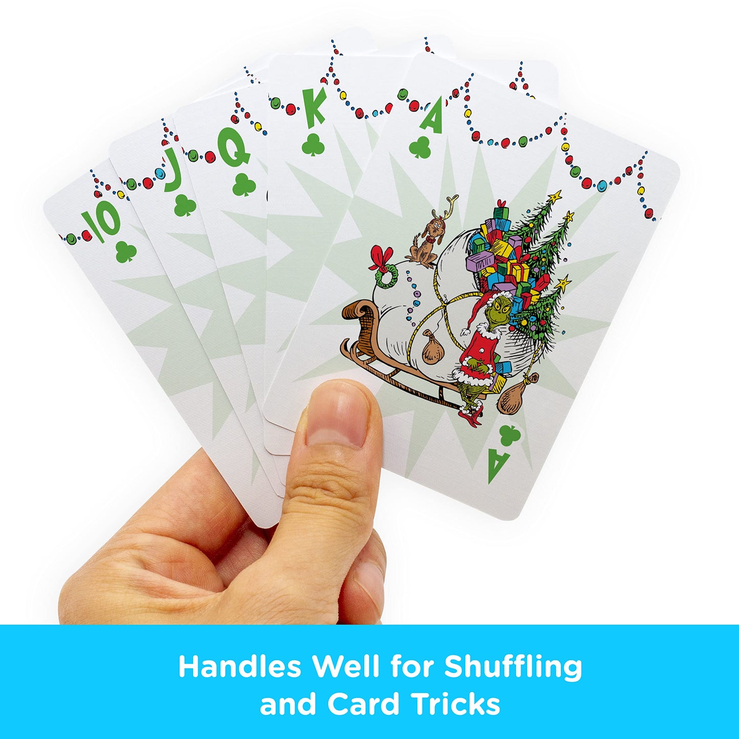 Aquarius Grinch Playing Cards – Deck Of Cards For Your Favorite Card Game-Officially Licensed Ginch Merchandise & Collectibles-Poker Size W Linen Finish