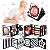 Lalala Baby Black And White Baby Toys - High Contrast Soft Sensory Book With Mirror For Newborn Development, Perfect Tummy Time