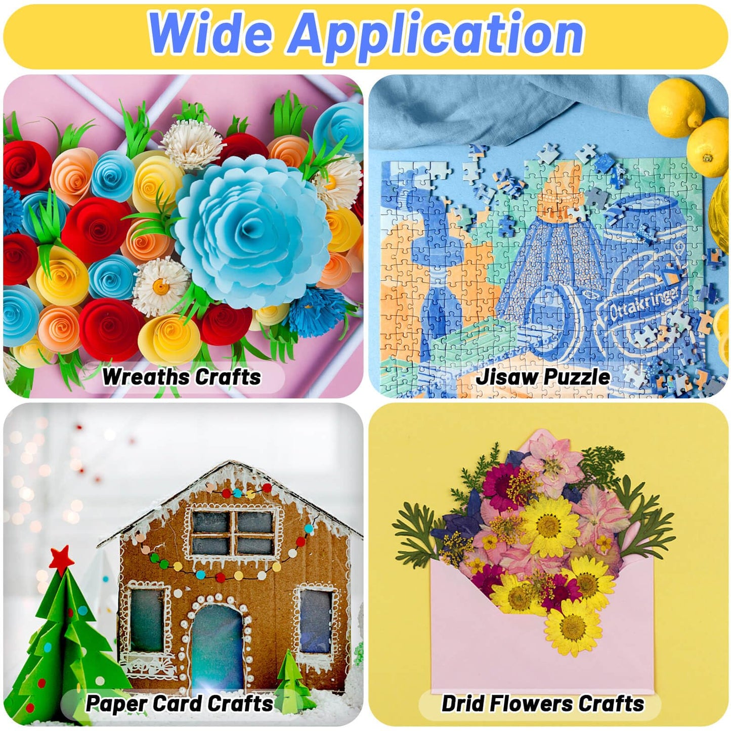 Modacraft 2 Pack 150Ml Jigsaw Puzzle Glue With New Sponge Head, Suitable For 1000/3000/5000 Pieces Of Paper And Wood Puzzle, Clear Quick Dry Jigsaw Puzzle Glue, Used Of Paper Puzzles, 300Ml In Total
