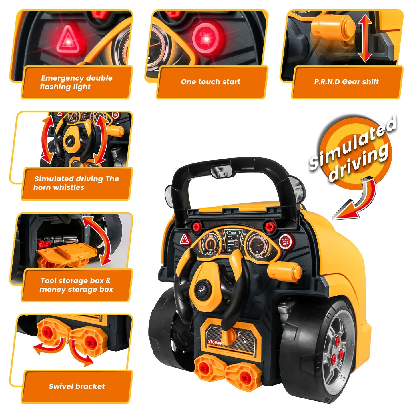 Kool Karz Playground Truck Engine Toy For Boys Age 3-5, Mechanics Repair Set With Realistic Lights, Sounds & Parts, Great Builde