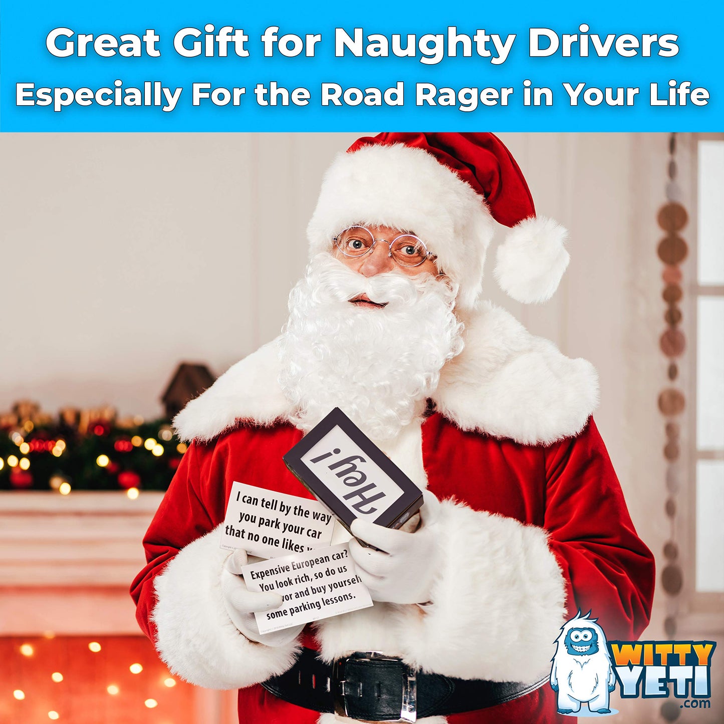 Witty Yeti Bad Parking Cards 50 Pk - Funny Family-Friendly Pranks, White & Black, Small Size, Perfect Xmas Stocking Stuffers