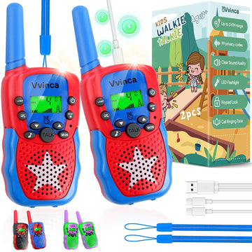 Vvinca Walkie Talkies For Kids Rechargeable, Spider Toys For Ages 3 4 5 6 7 8 9 10 Boys Girls Christmas Birthday Gifts For 3-12