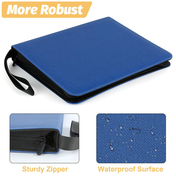 GERMUN 9 Pocket Card Binder enhanced Zip Trading Card Binder 720 Double Sided Pocket PU Card Collection Binder Collector Card Album Card Folder for MTG TCG Sports Cards Game Cards (Blue1)