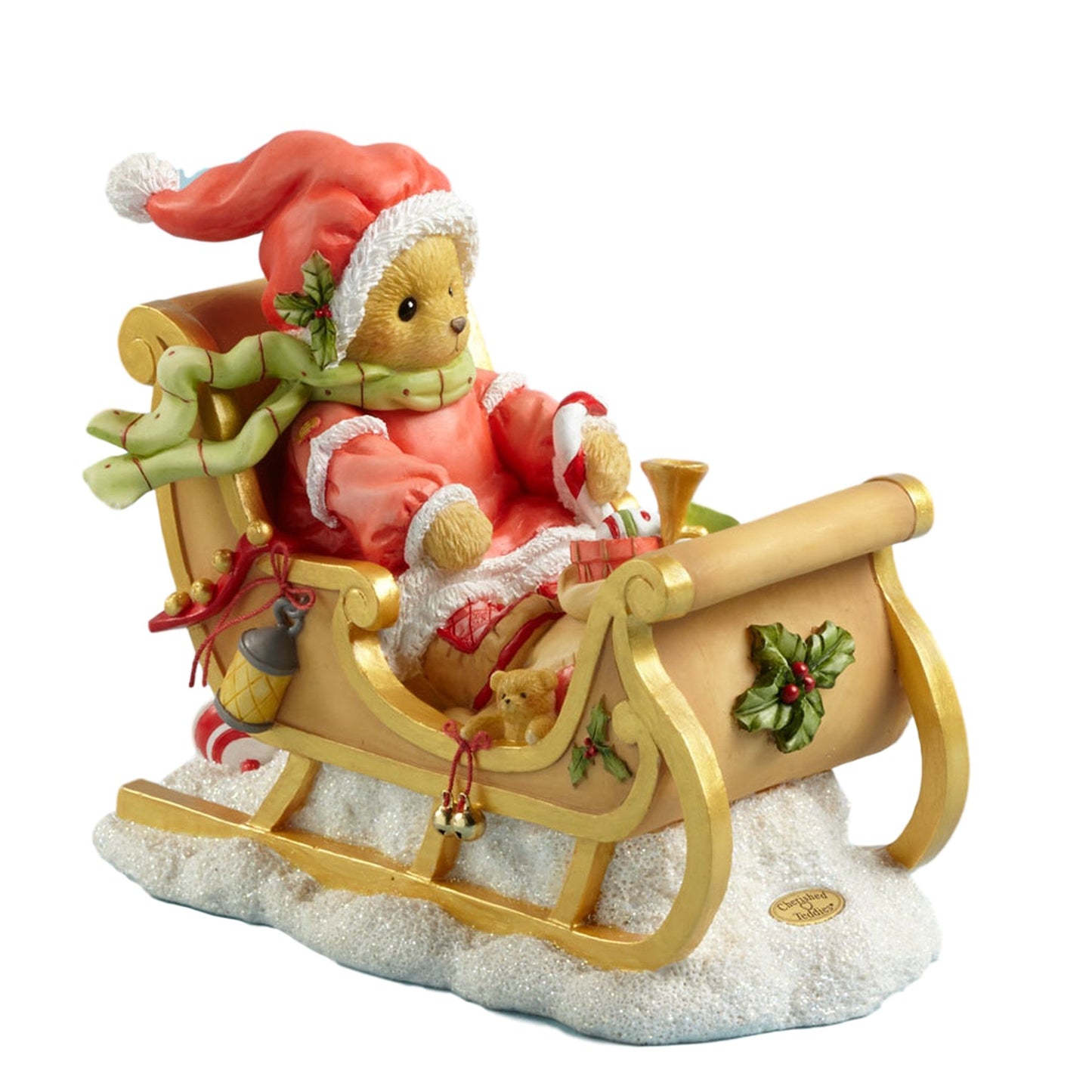 Cherished Teddies Sherwood Bear With Gifts In Sleigh Christmas Figurine 4040461