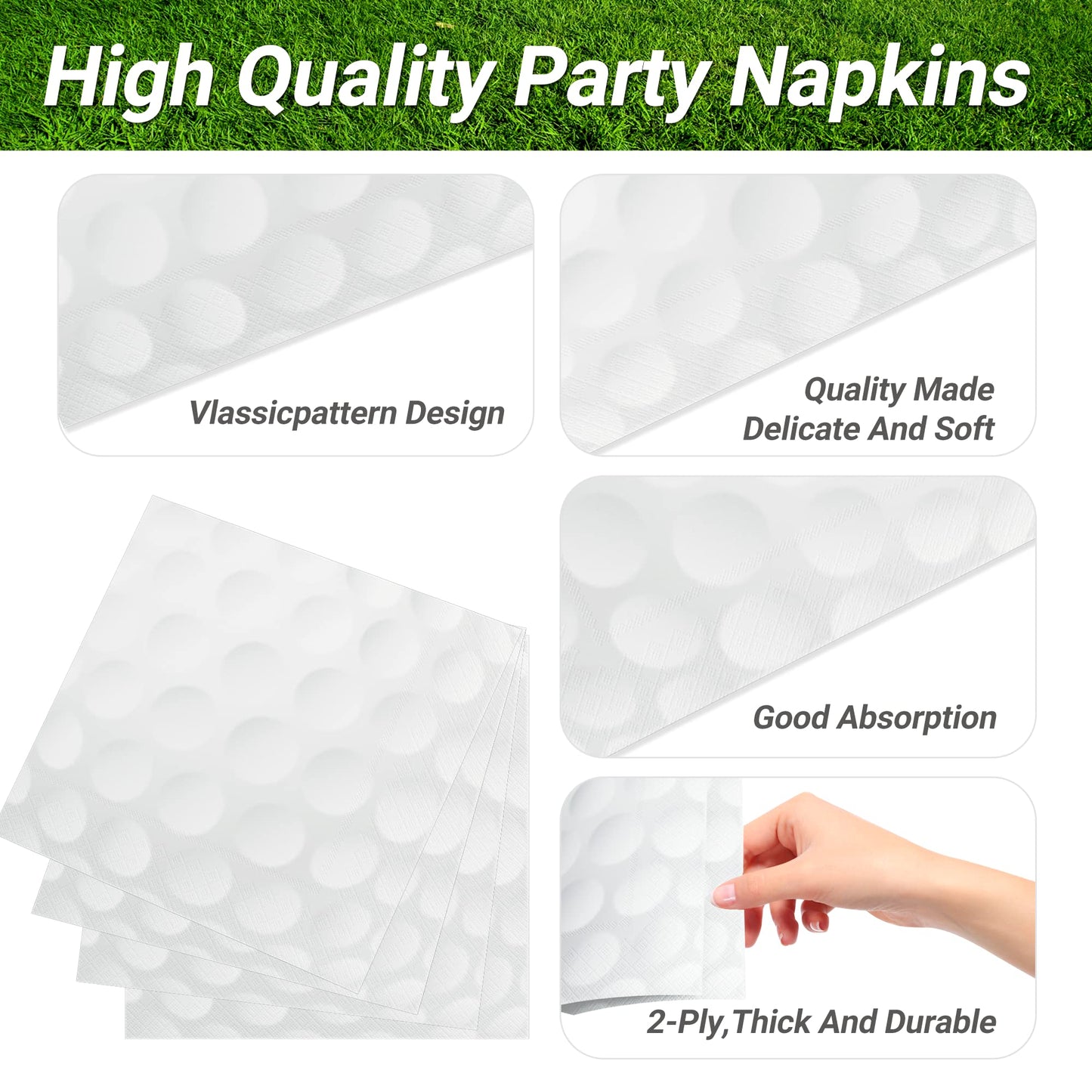 Lmjunzz 120 Pcs Golf Party Supplies Bundle Paper Plates Napkins Forks Golf Party Birthday Decorations For Kids Serves 30
