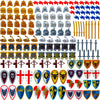 MIUTRUE Medieval Knight Pack Accessories Set Building Block Toy protective covering Helmet Shield Bow Arrow Designed for Mini Figures Gift for Kids Boys Grils Building Kits Toys