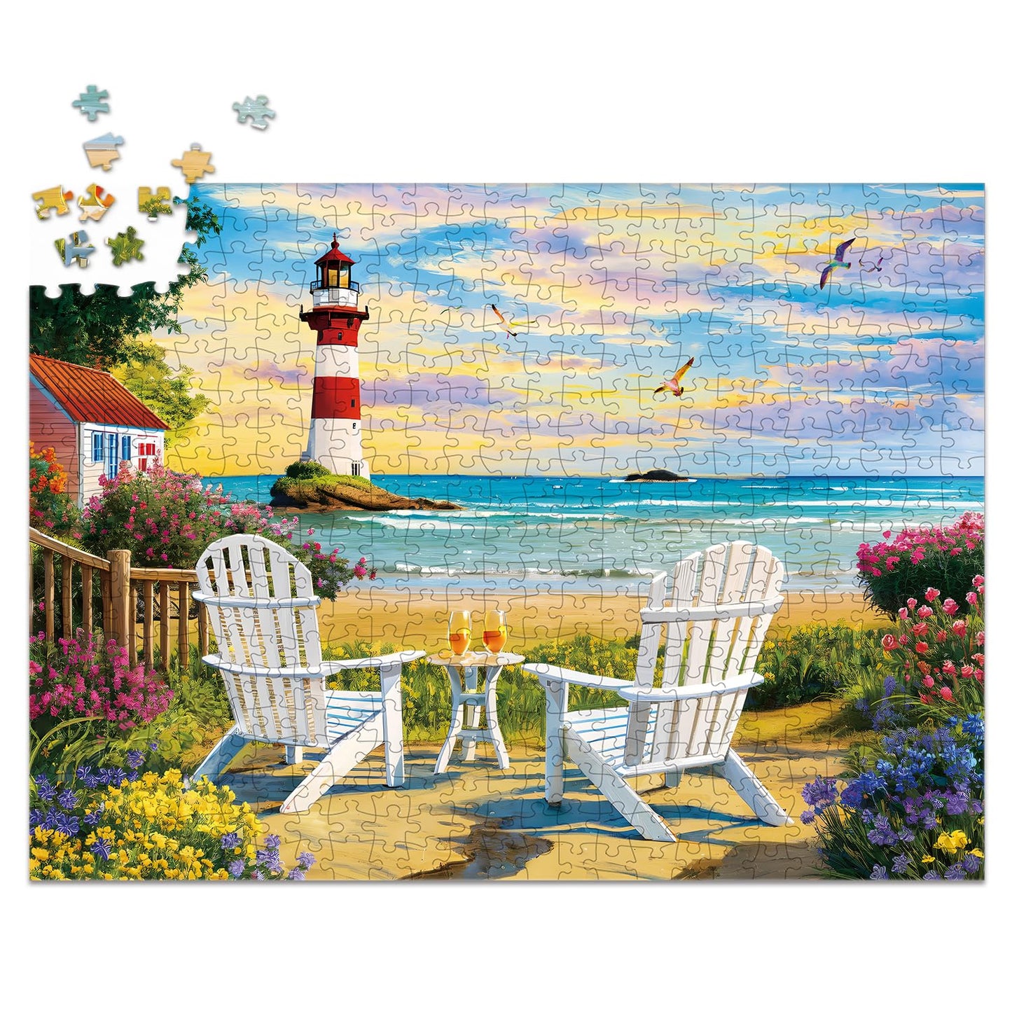Fishwisdom 500 Piece Jigsaw Puzzle For Adults And Teens And Kids Summer Fun Best Gift Happy Games Coastal Sunset