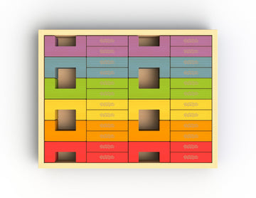 Beginagain - U-Build Its, Construction & Pattern Blocks, Help Promote Early Math, Spatial, & Fine Motor Skills, 48Piece Playset (For Kids 2 & Up)