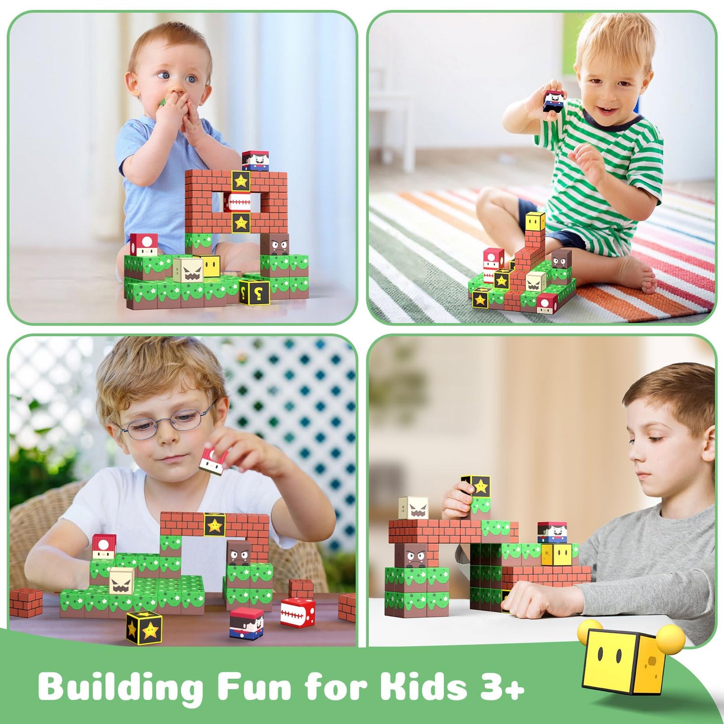 Dufvrpe Minecraft Magnetic Blocks - 48Pcs The Plumber Is Out - 1'' Creative Magnacraft Magnetic Building Cubes Gift Set For Kids