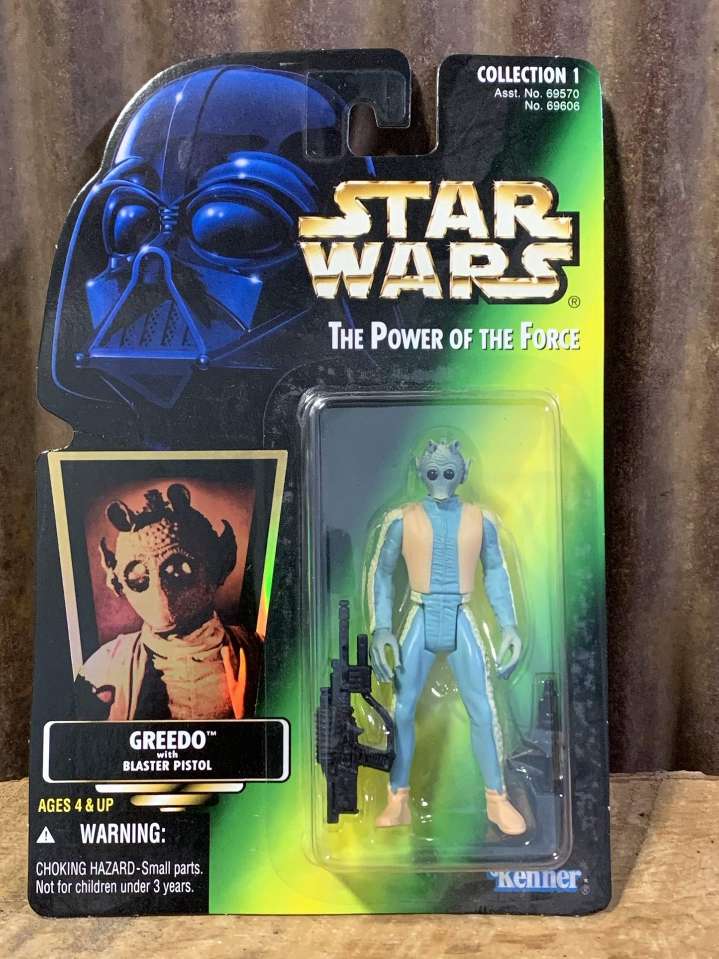 Star Wars, The Power Of The Force Green Card, Greedo Action Figure, 3.75 Inches