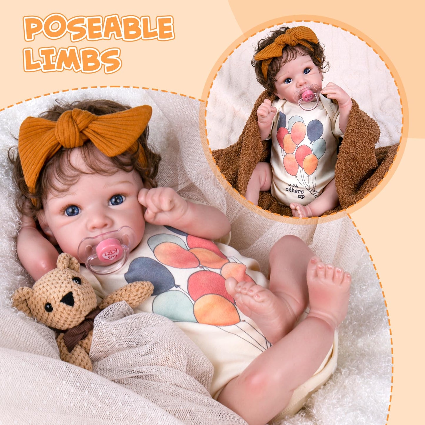 Aori Lifelike Reborn Baby Dolls - Realistic Baby Dolll 20 Inch Real Life Girl Newborn Doll, Coming With Gift Box Set For Kids 3+