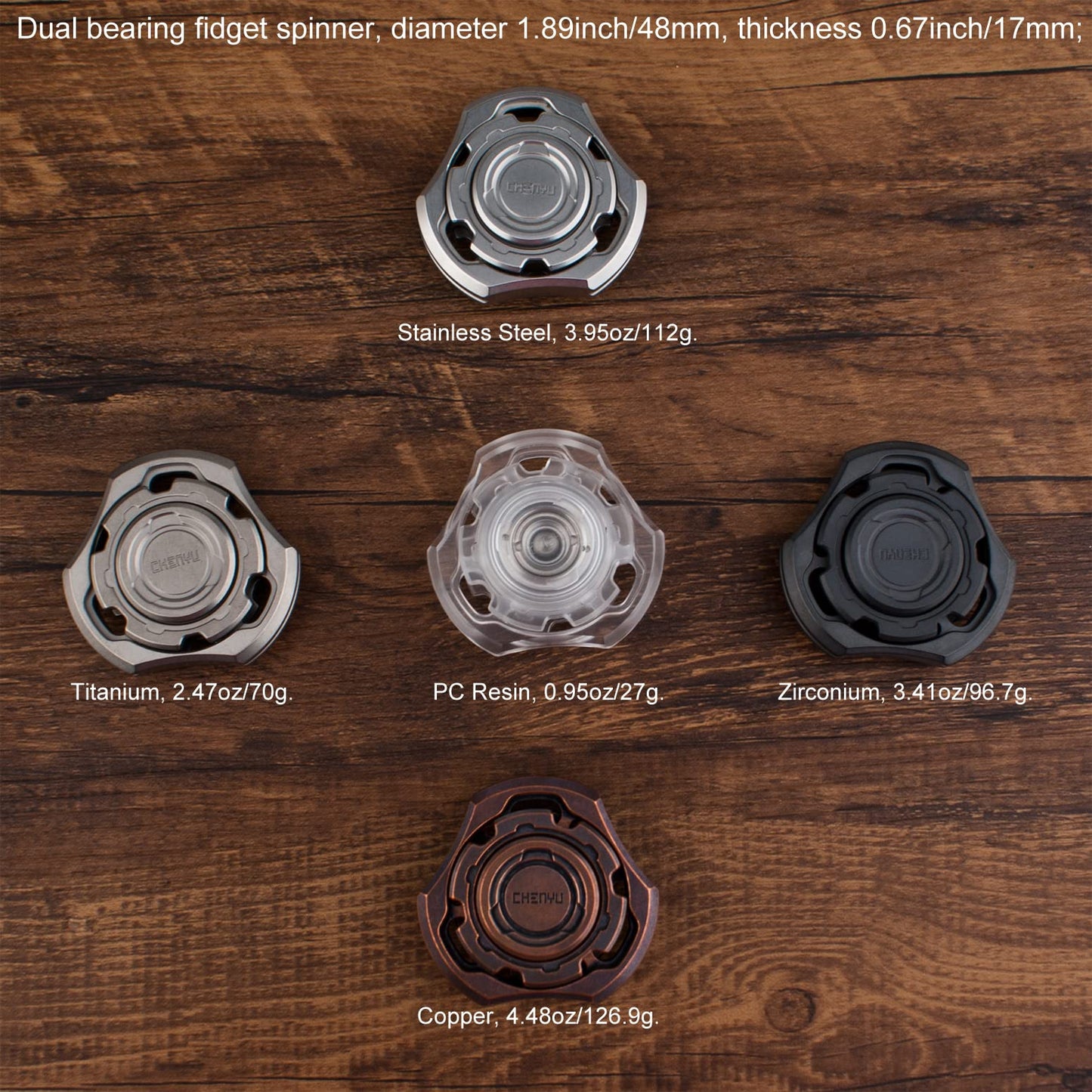Djuiinostar High-End Fidget Spinner, Unique Dual Bearings Design, Precisely Cnc Machined (Made By Titanium), Premium Edc Toy Dfs-06