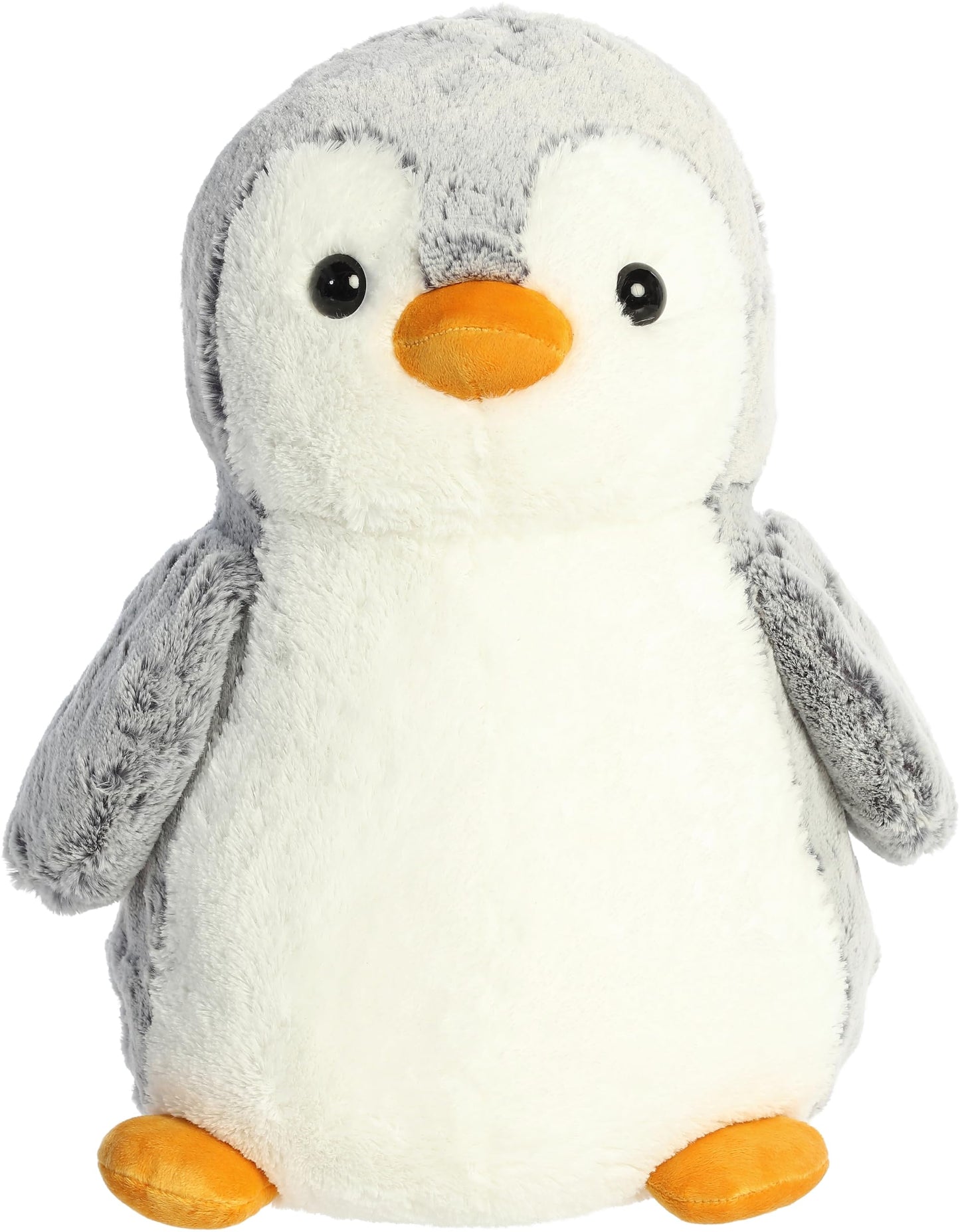 Aurora Playful Pompom Penguin Stuffed Animal - Vibrant Companions - Endless Fun - Gray 16 Inches