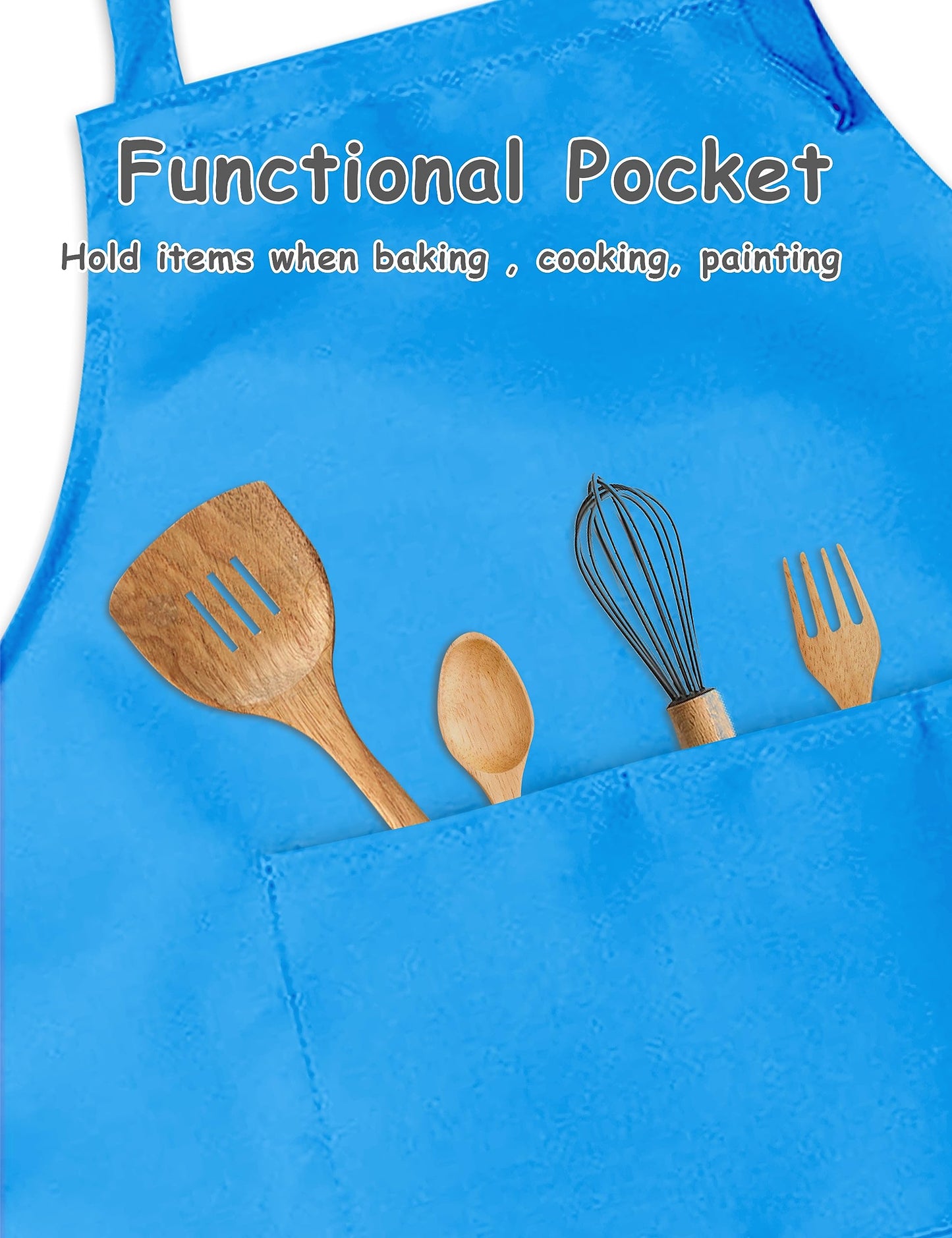 Iagbibui Kids Apron And Chef Hat Set, 16 Pieces Boys Girls Kids Apron With 2 Pockets Adjustable For Cooking Classroom Baking Pai