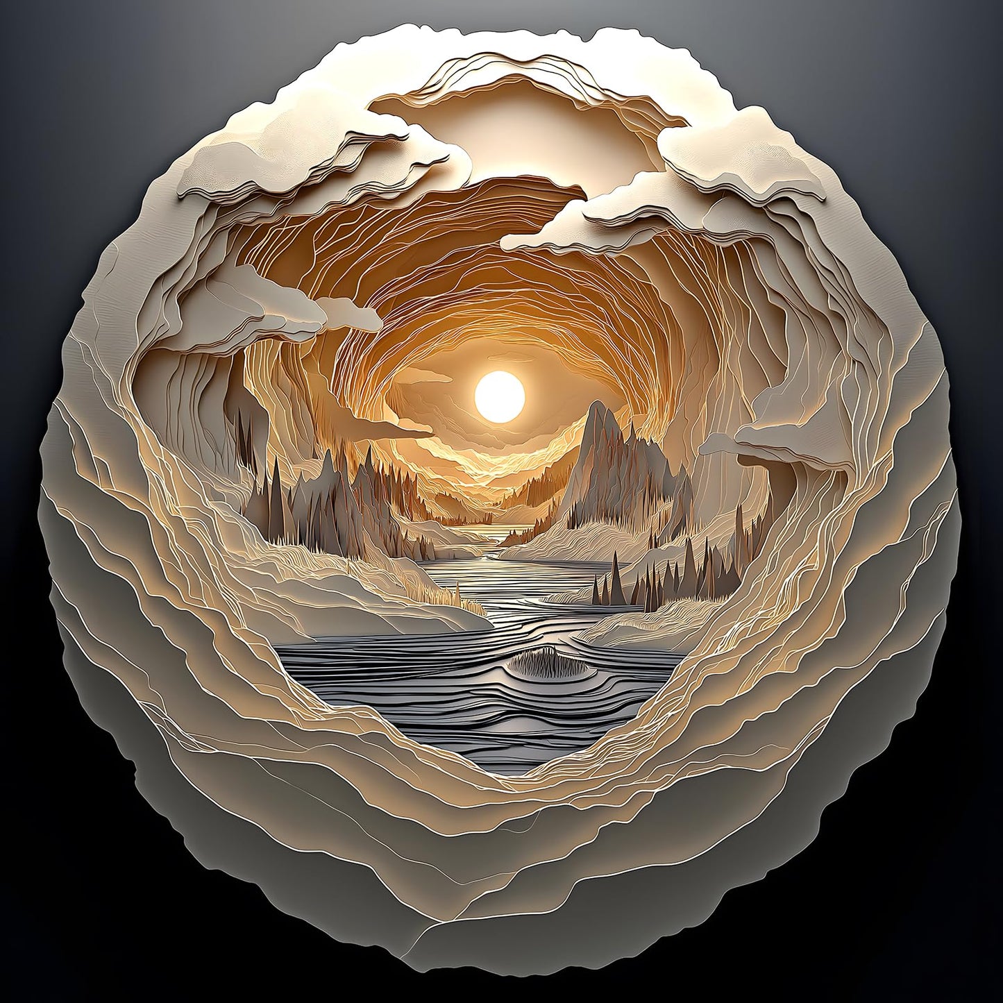 3D Visual Art Puzzles For Adults 500 Pieces Cave Dawn Jigsaw Puzzles For Adults Beautiful Landscape Puzzles 500 Pieces Challengi
