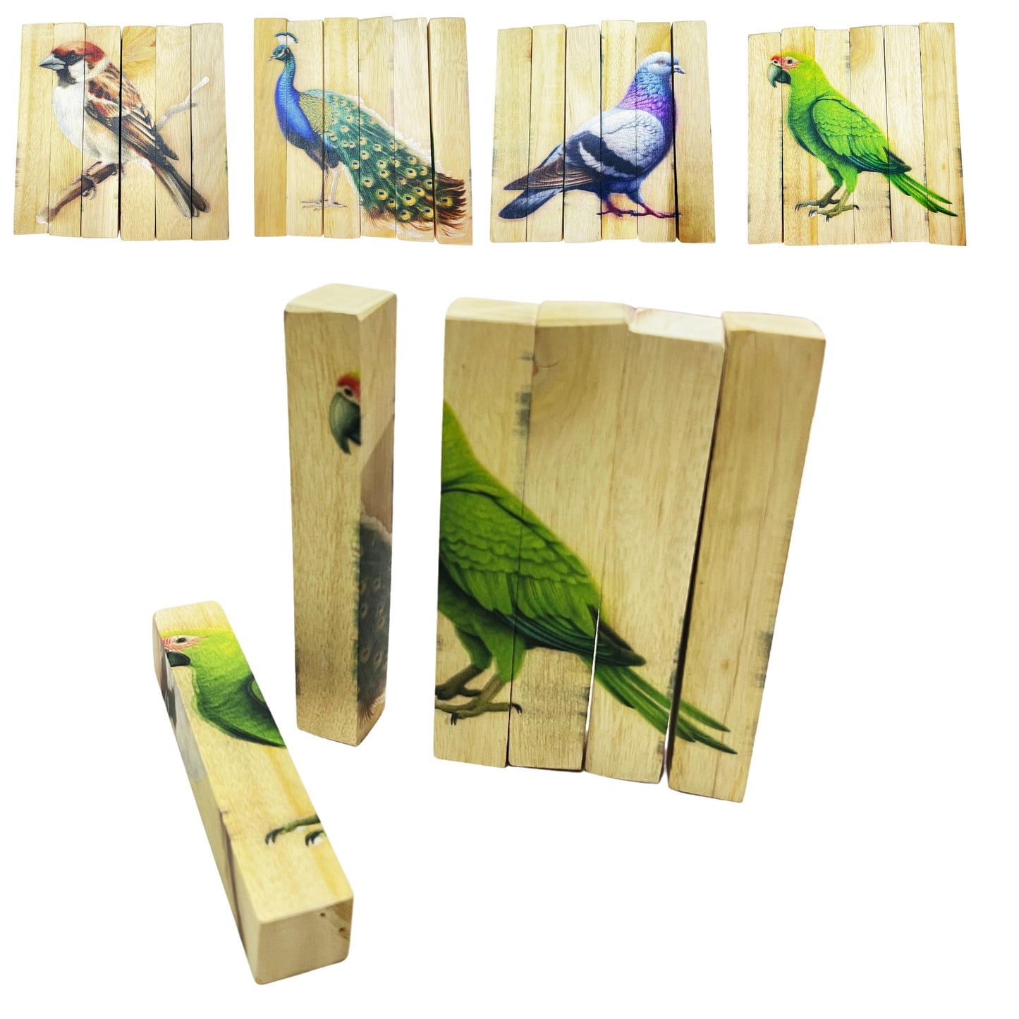 Firstblow Wooden Puzzles For Toddlers 1-3: Animal Toddler Puzzles For 2-4 Years Old, Montessori Toys Learning Educational (Bird)