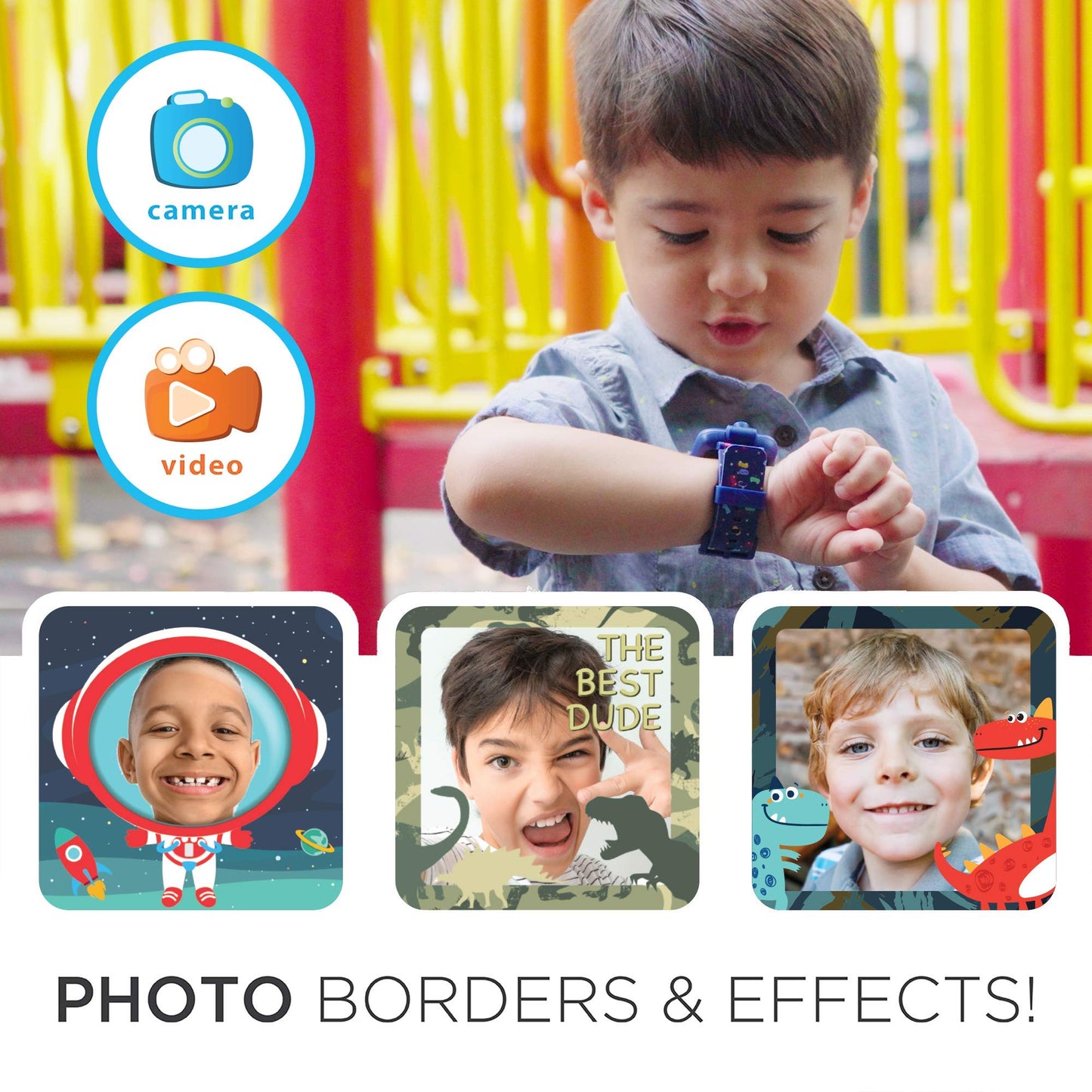 Kids Smartwatch Playzoom 2 With Swivel Selfie Camera, Stem Learning, 20+ Games, Audio Bedtime Stories, Store Music For Kids Toddlers Boys Girls Airplane And Star Print