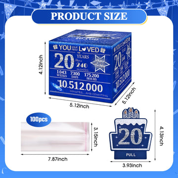 Toyeishi 20 Happy Birthday Money Box For Cash Gift, 20Th Birthday Decorations For Him And Her, Gifts For 20 Year Old Men, Male B