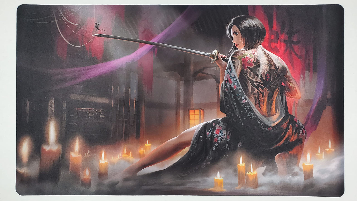 Fantasy North - Spider - Tcg Trading Card Game Playmat And Mouse Pad - 24 X 14 Inches - Compatible With Magic Mtg Commander Poke