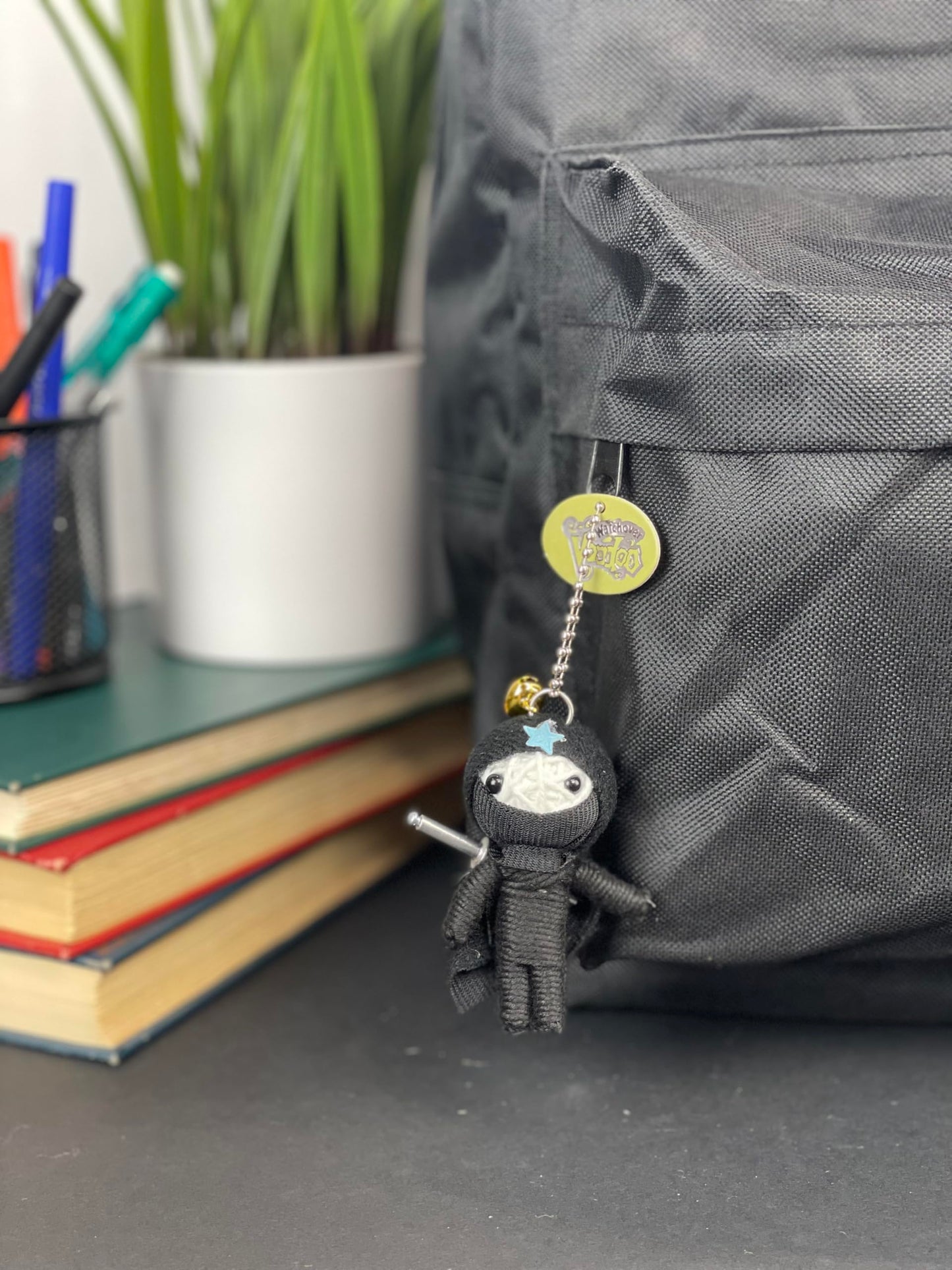 Watchover Voodoo 3-Inch Ninja Keychain - Handcrafted Multicolor Gift for Good Luck and Positivity, Small Size, Unique Accessory