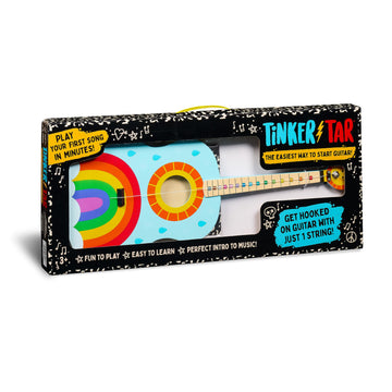 Tinkertar - Rainbow Acoustic Guitar - The Easiest Way To Start And Learn Guitar - 1 Stringed Toy Instrument For Kids Perfect Int