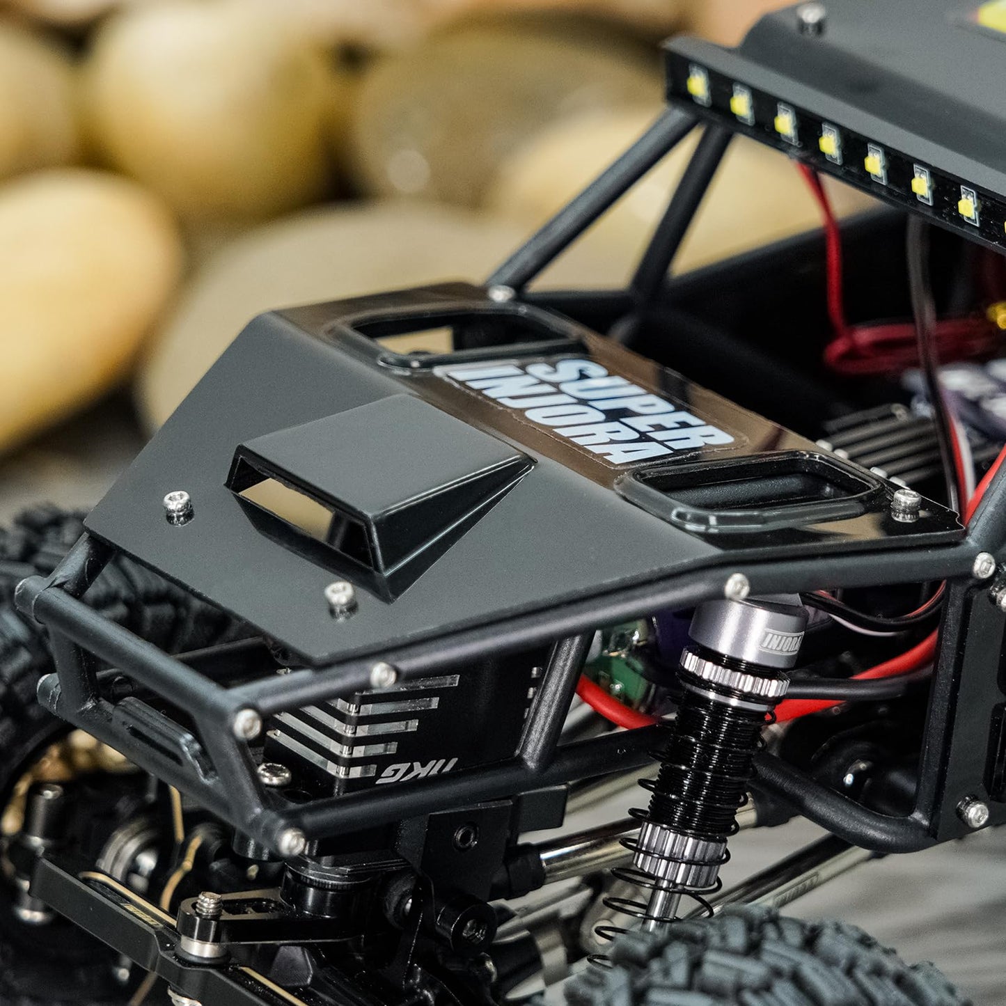 INJORA Rock Tarantula Nylon Buggy Body Shell Chassis Kit for TRX4M 1/18 RC Crawler Upgrade(Clear)