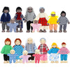 ONEST 17 Pieces Wooden Dollhouse Family Set Mini People Figures Sets Dollhouse Dolls Wooden Doll Family Pretend Play Figures Acc