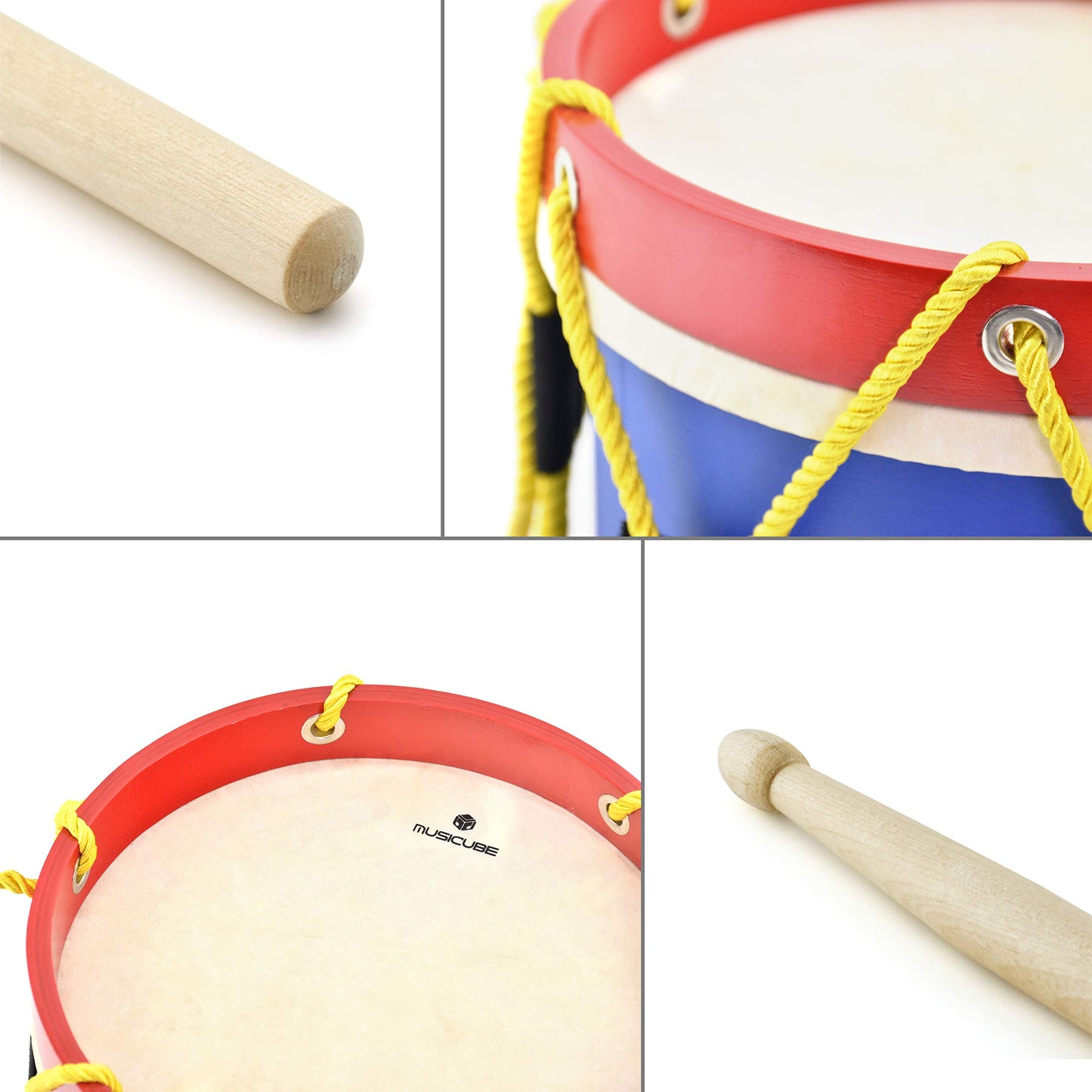Musicube Marching Drum Set For Kids 8 Inch Drum With An Adjustable Strap And 2 Wooden Drum Sticks Toy Drum Set For Toddler Child