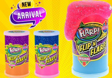 Flip & Flarp Noise Putty Double Pack Original & Glitter Fidget Toy (72 Packs Assorted) Ja-Ru Farrt Gas Noise Maker Slime Cloud &