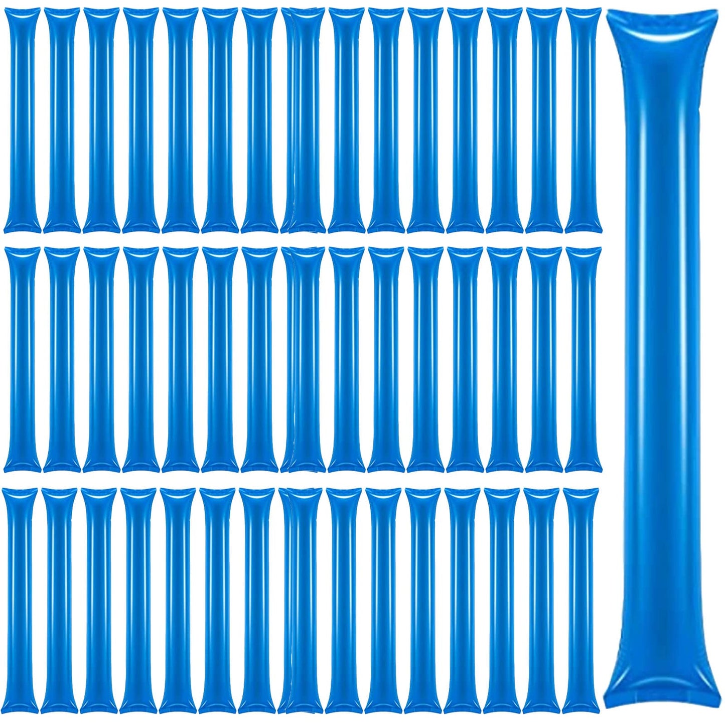 Civaner 48 Pcs Christmas Thunder Stick Team Spirit Boom Stick Cheering Stick Plastic Cheerleading Spirit Stick Clapper Inflatable Noise Maker Sports Supply(Blue)