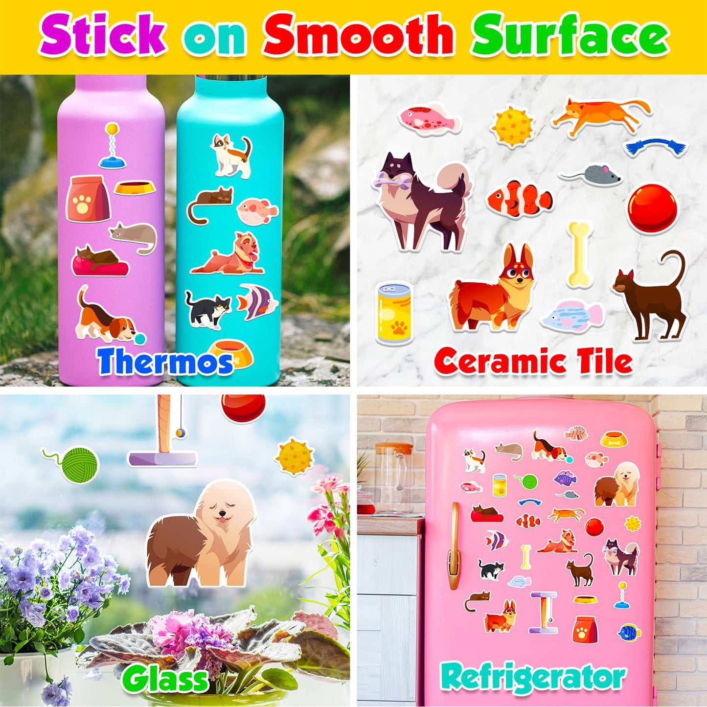Reusable Sticker Books For Toddlers 2-4 Years, Sticker Books For Kids 1-3, Birthday Gifts For Kids Toddler Boys Girls Travel Toys (Pet Paradise)