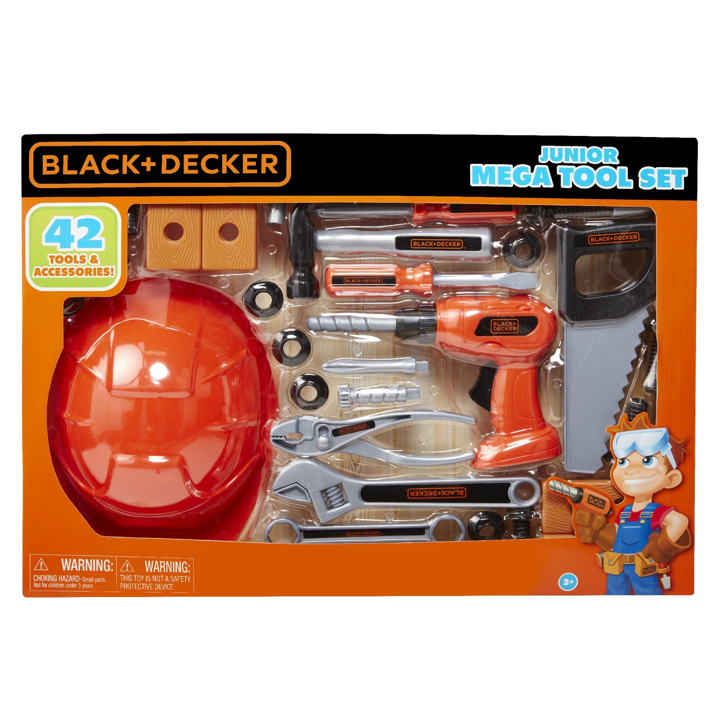 Black+Decker Junior Kids Tool Set - Mega Tool Set with 42Piece Tools & Accessories! Role Play Tools for Toddlers Boys & Girls Ag