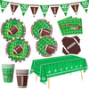 Football Party Supplies Tableware Set Football Theme Party Decorations Including Plates Napkins Cups Touchdown Tablecloth Banner