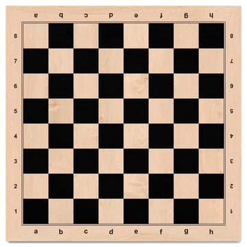 A&A 17.25'' Professional Wooden Chess Board With Storage Bag/Ebony Wood & Maple Inlay / 1.75'' Squares W/Notation