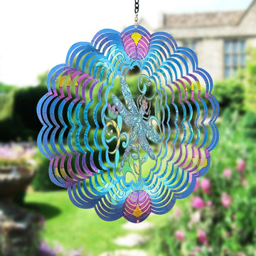 Dragonfly Metal Wind Spinners - Gifts For Women Mom Grandma Wife, Hanging Wind Spinner For Outdoor & Indoor Decorations, 12 Inch
