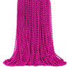 ZYFLSQ 100 Pcs 33'' 7mm Metallic Hot Pink Beads Necklaces, Bulk Mardi Gras Beaded Necklaces, Party Beads Costume Necklaces
