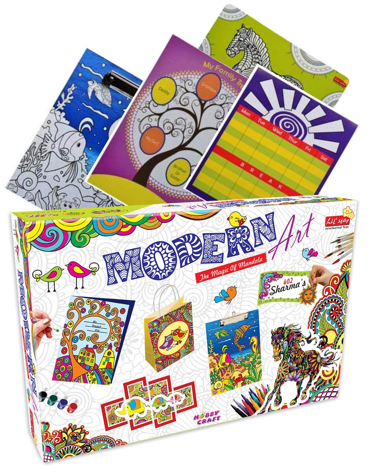 Sartham Modern Art And Craft Project Kit For Kids Mandala Art And Diy Paper Craft Kit For Girls And Boys, Age 6+