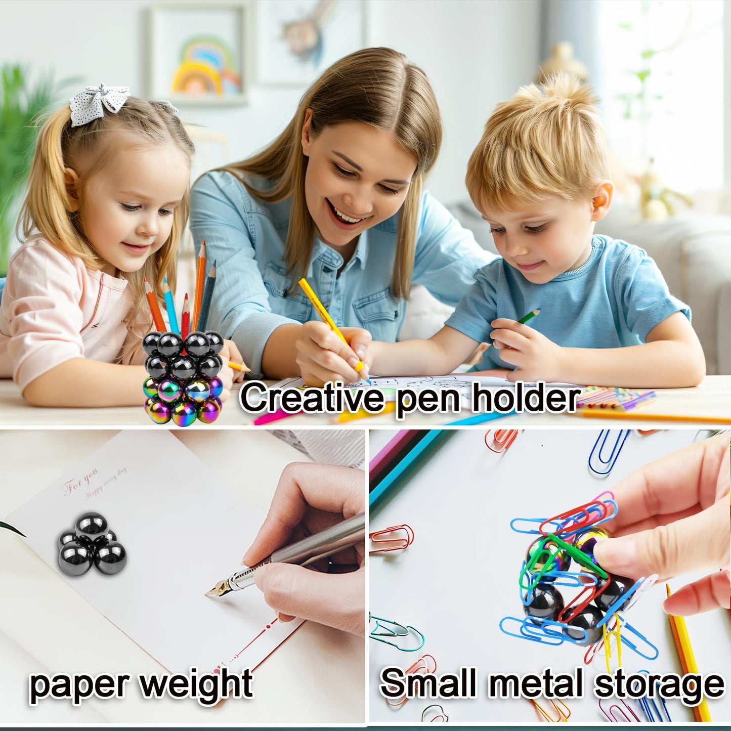 28 Pcs Magnetic Balls Fidget Toy mature-themed Fidget Toys Magnet Balls Can Replace Ferrite Putty Office Desktop Decoration Stress Relief Anti Anxiety Magnetic Balls Executive Desk Toys (Black)