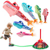 Joyin Dinosaur Toy Rocket Launcher For Kids, 6 Dinosaur Foam Rockets, Launch Up To 100 Ft, Family Fun, Birthdays, Gift For Kids Boys 3 4 5 6 7 8 Years Old