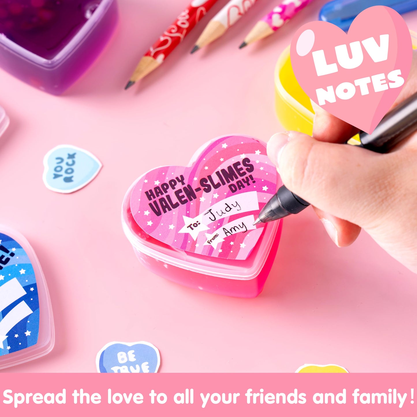 Joyin 30 Pcs Clear Slime Hearts For Kids Classroom Exchange Prizes, Party Favors, Gift Exchange